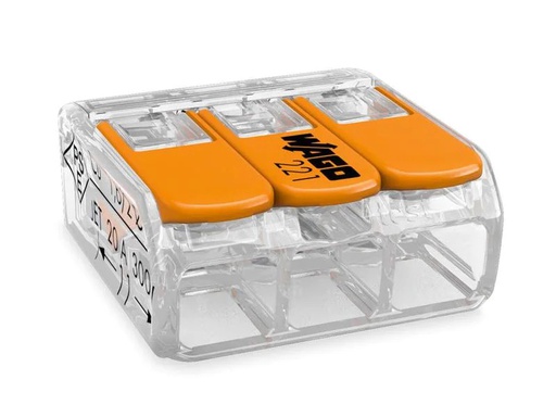 [90175632 1227291] WAGO Verbindungsklemme COMPACT 3-fach, 8 Stück