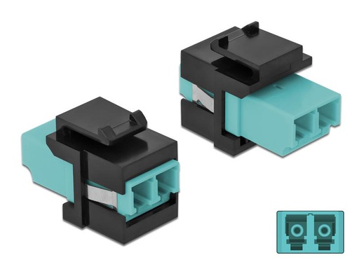 [90175909 1221820] Delock Keystone-Modul LC Buchse zu LC Buchse Aqua / Schwarz