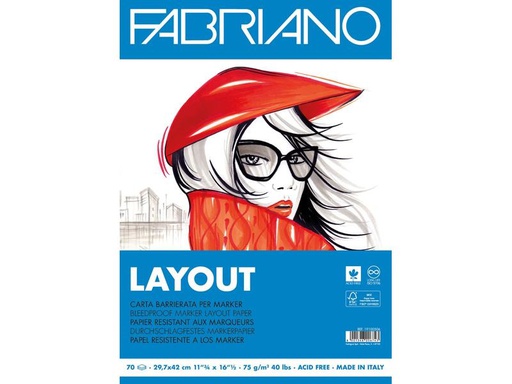 [90025158 1116263] Fabriano Zeichenblock Layout A3, 70 Blatt