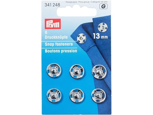 [90025605 1087954] Prym Druckknöpfe Ø 13 mm, Silber, 6 Stück