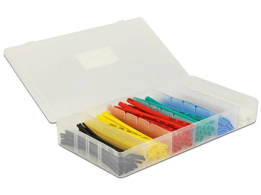 [90025612 1064038] Delock Schrumpfschlauch 100-teilig Sortimentsbox, Mehrfarbig