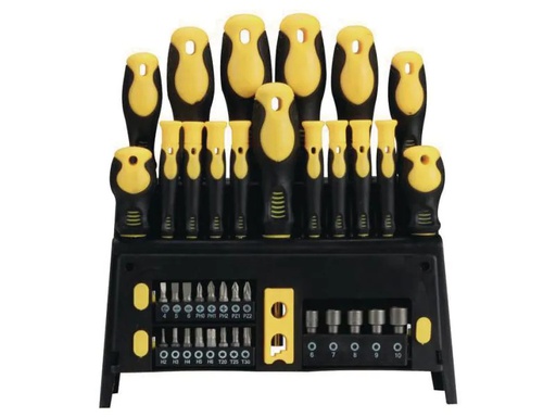 [90025722 361247] Toolland Schraubenzieher-Set 39-teilig inkl. Bits &amp; Mutternschlüssel