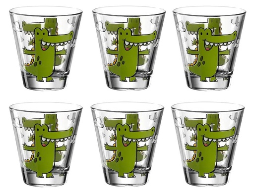 [90026176 986200] Leonardo Kindertrinkglas Bambini Krokodil, 215 ml,  6 Stück