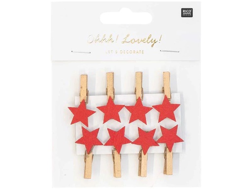 [90176471 1248354] Rico Design Weihnachtsdeko Stern 8 Stück, Rot