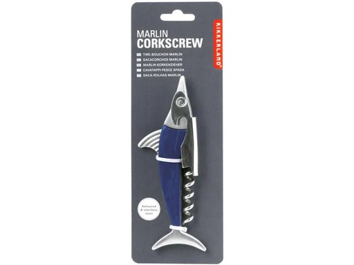 [90176620 1246807] Kikkerland Flaschenöffner Marlin Dunkelblau/Silber