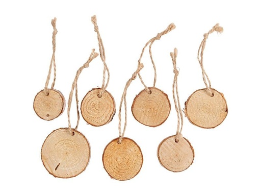 [90176776 1235037] Creativ Company Holzartikel 3.5 - 4.5 x 0.7 cm 7 Stück
