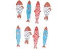 Rico Design Dekoklammer Fische 8 Stück, Mehrfarbig