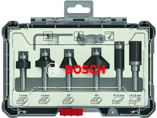 [90177208 1259726] Bosch Professional Fräserset 8-mm-Schaft 6-teilig