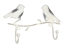 Tranquillo Wandhaken 2-fach, Vogel, Weiss, 16 cm