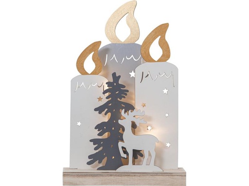 [90178124 1187211] Star Trading Tischdeko Kerzenständer Fauna, 34 cm, Holz