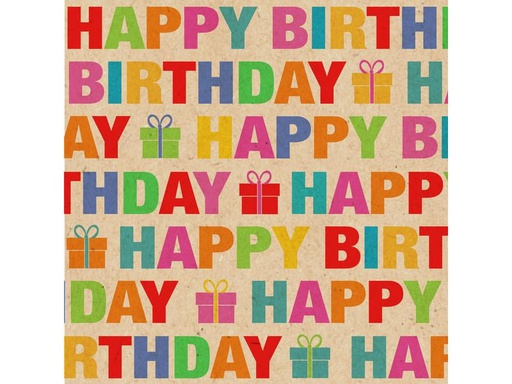 [90178917 1215949] Braun + Company Papierservietten Colour Birthday 33 cm x 33 cm, 20 Stück