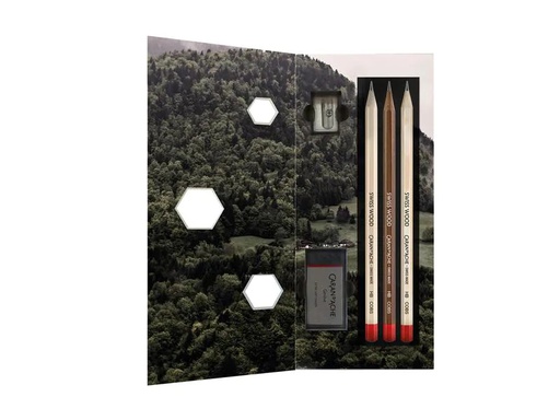 [90178978 1231484] Caran d'Ache Bleistift Swiss Wood HB, 3er Set