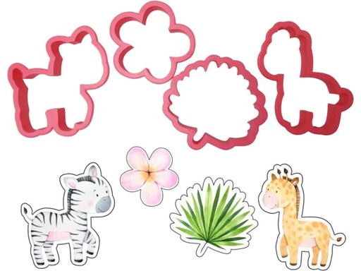 [90179352 1233299] Cut my Cookies Guetzli-Ausstecher Serie Safari mit Giraffe und Zebra