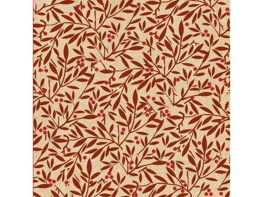 [90179950 1215961] Braun + Company Papierservietten Leaves &amp; Berries 20 Stück, Terracotta