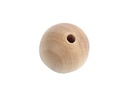 Rico Design Holzperlen Gebohrt 30 mm Nature, 12 Stück
