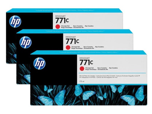 [90026608 887463] HP Tinte Nr. 771C (B6Y32A) Chromatic Red (3er-Pack)