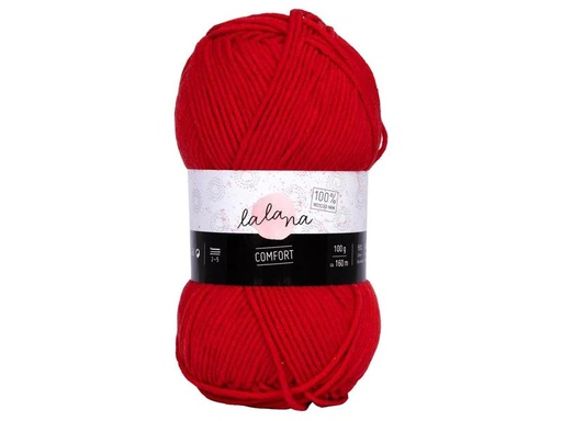[90180200 1249994] lalana Wolle Comfort 100 g, Rot