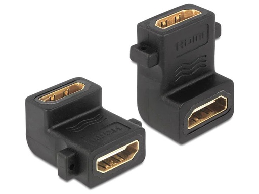 [90180289 1232874] Delock Adapter mit Schraubanschluss 90° gewinkelt HDMI - HDMI