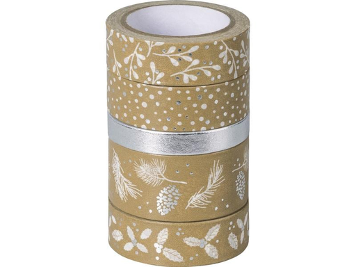 [90180668 1242904] Heyda Washi Tape Nature Silber
