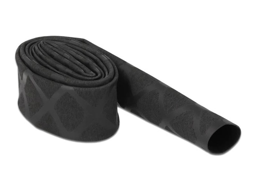 [90180811 1241775] Delock Schrumpfschlauch X-Muster rutschfest 1 m x 15 mm Schwarz