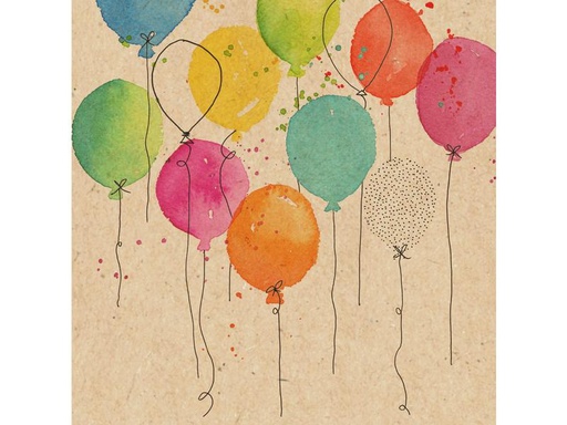 [90180839 1215948] Braun + Company Papierservietten Ballon Party 33 cm x 33 cm, 20 Stück