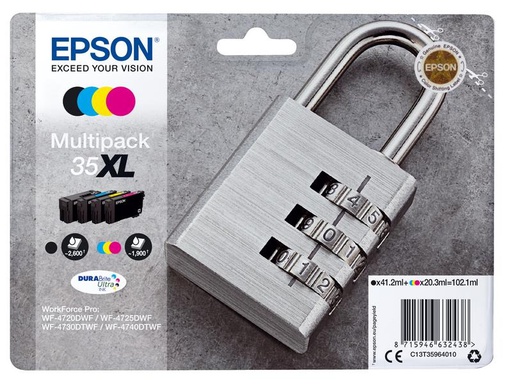 [90180842 1250285] Epson Tinte Multipack 35XL 4er Pack / C13T35964010 BK, C, M, Y