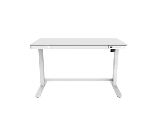 [90181122 1213255] Contini Tisch ET118, 120 x 60 cm, mit Tischplatte Glas, Weiss