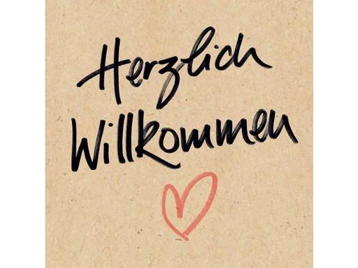 [90181228 1215957] Braun + Company Papierservietten Herzlich Willkommen 33 cm x 33 cm, 20 Stück