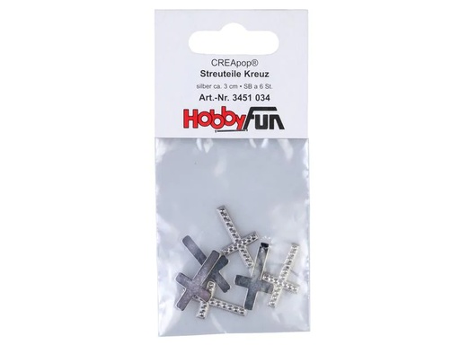 [90181392 1237669] HobbyFun Streudeko Kreuz 6 Stück