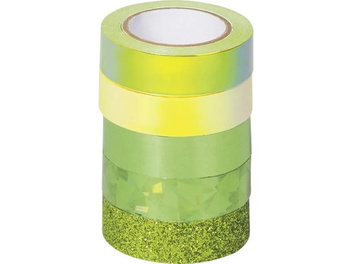 [90181449 1242555] Heyda Washi Tape Effekt Mix Basic Grün
