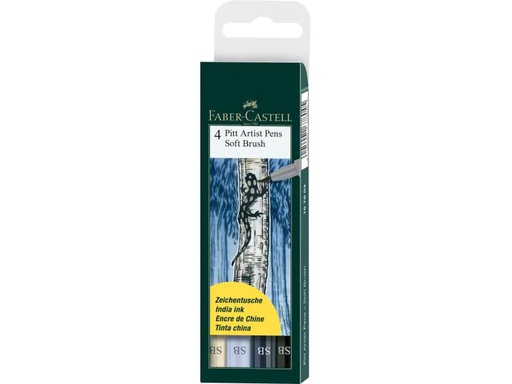 [90026741 847390] Faber-Castell Tuschestift Pitt Artist Pen Soft Brush 4er Etui