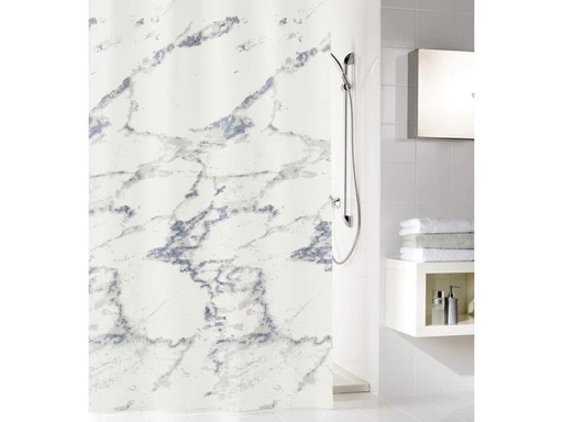 [90181479 1228565] Kleine Wolke Duschvorhang Marble 180 x 180 cm, Grau-Marmor/Weiss