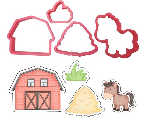 [90181537 1233302] Cut my Cookies Guetzli-Ausstecher Serie Bauernhof mit Pferdestall