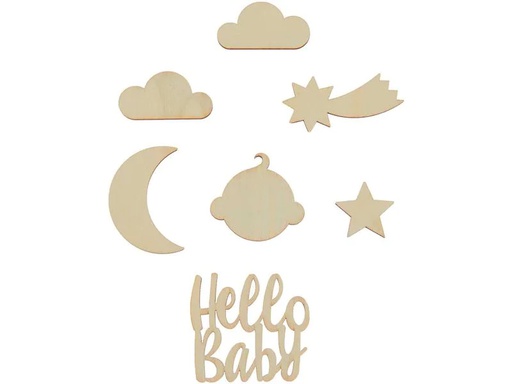 [90181738 1234270] Rico Design Streudeko Hello Baby 7 Stück