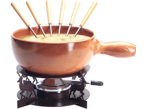 [90181818 1237143] Nouvel Käsefondue-Set Noce 9 Teile, Braun