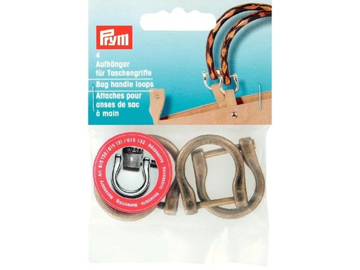 [90181982 1246926] Prym Taschengriff Aufhänger 18 mm Altmessing 4 Stück