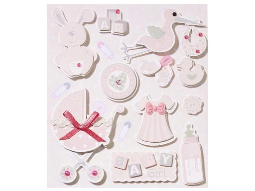 [90182168 1238313] HobbyFun 3D-Sticker Babygirl 1 Blatt