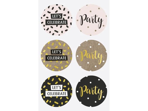 [90182615 1242814] Heyda Motivsticker Party 4 Blatt je 6 Stickern