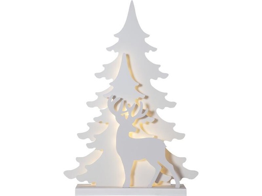 [90183069 1187311] Star Trading Tischdeko Grandy 70 cm, 36 LED, Holz, Weiss