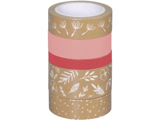 [90184046 1242554] Heyda Washi Tape Natur Blätter Rosa