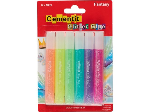 [90184713 1254137] Cementit Glitzerstift Glue Fantasy 10 ml, 6 Stück