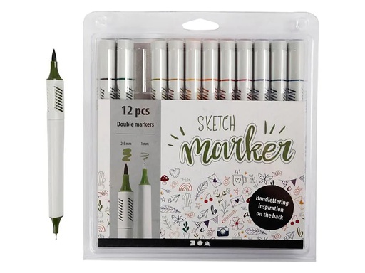[90184888 1231117] Creativ Company Filzstift Sketch Marker Standard 12 Stück