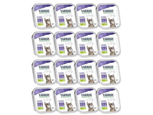 [90027328 978212] Yarrah Bio-Nassfutter Chunks mit Huhn &amp; Truthahn, 16 x 100 g