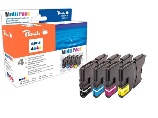 [90027570 175907] Peach Tintenset Brother LC-985 XL C/M/Y/BK