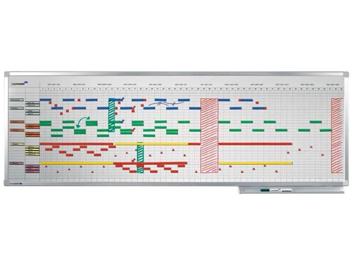[90027604 1094381] Legamaster Magnethaftendes Whiteboard Jahresplaner 75 x 150 cm