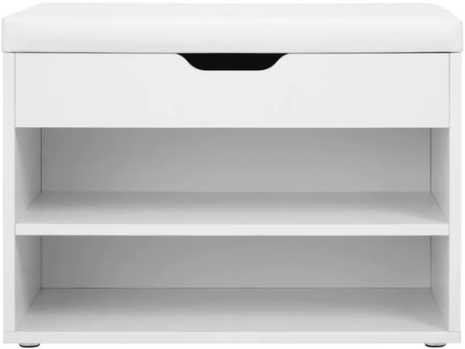 [90186826 1251503] VASAGLE Schuhregal mit Polsterbank 60 x 44 cm, Weiss matt