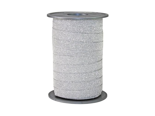 [90187156 1256364] Pattberg Geschenkband Poly Glitter 1 cm x 100 m, Silber