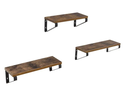 VASAGLE Wandregal 3er Set 30/35/40 x 11 cm/12 cm, Braun/Schwarz