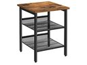 VASAGLE Beistelltisch mit 2 Gitterablagen 40 x 55 cm, Braun/Schwarz