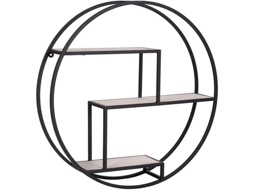 [90187527 1249659] House Nordic Wandregal Rotterdam Ø 62 cm, Nature/Schwarz